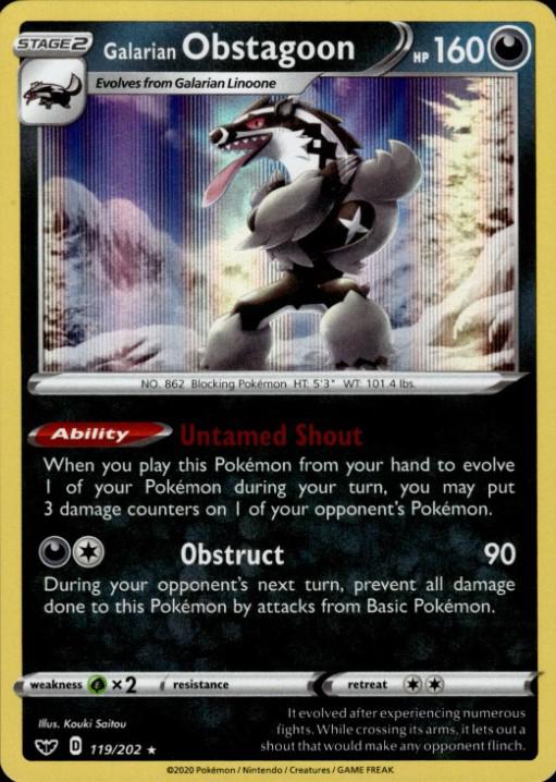 Sword & Shield Galarian Obstagoon [Holo] Pokémon card